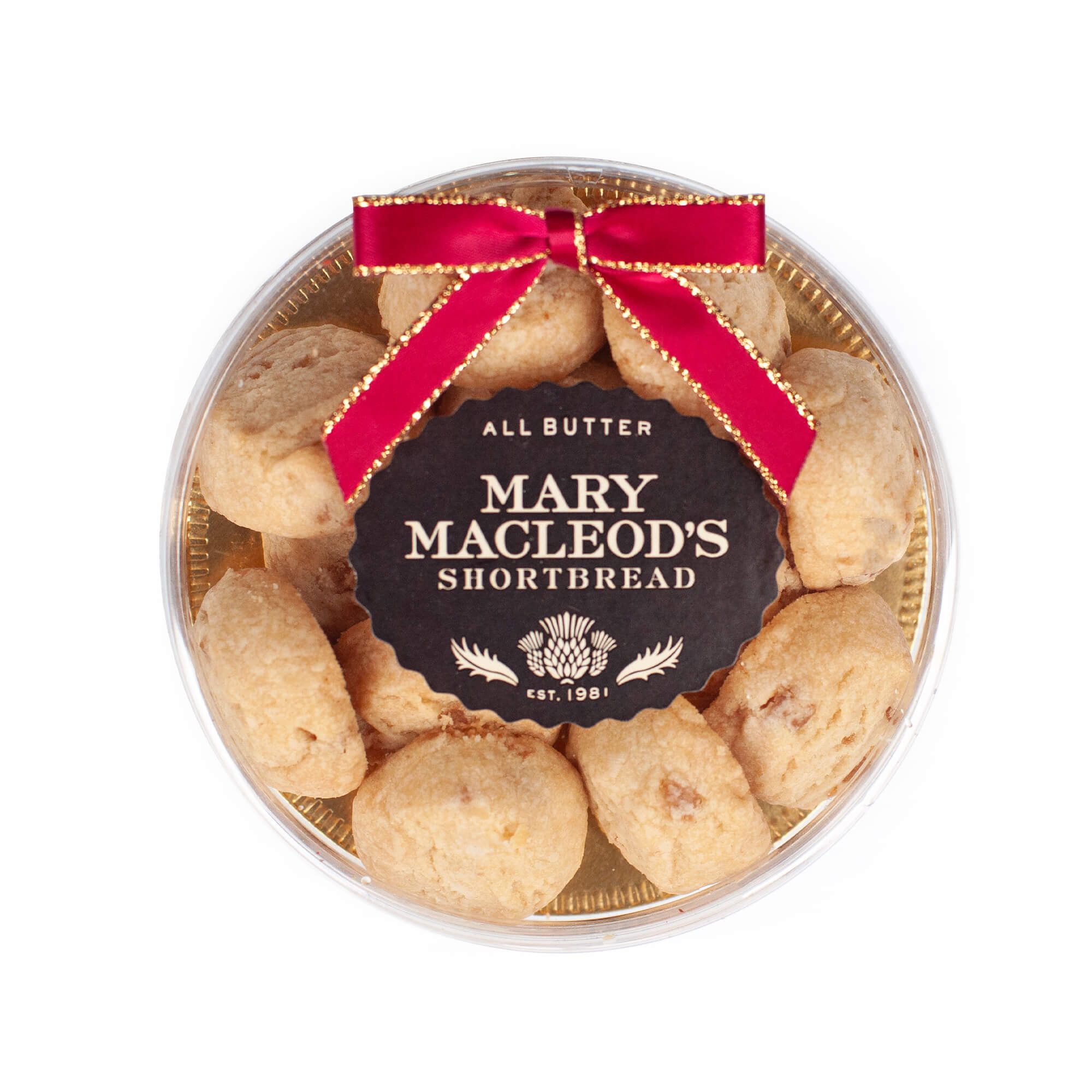 Round Shortbread Shell Ready Bake 4 Inch Clear Round of Minis — Mary Macleods Shortbread Corporate Gifts